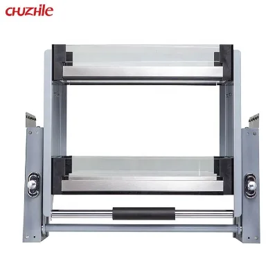 Accessories Cabinet Storage Organizer Stainless Steel Panel With Glass Design Lift Basket Elevator Kitchen Utensil Holder