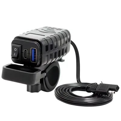 Marine Boat Motorcycle High Pass Fast Charging PD3.0+QC3.0 Digital Display High and Low Voltage Strap Electronic Switch