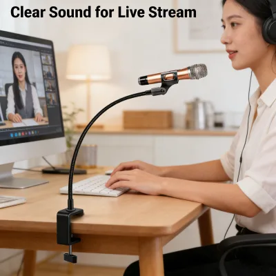 18-Year BSCI OEM Flexible Gooseneck Microphone Holder Desk Clamp Mount for Podium, Church, Lecture, Conference and Meeting Rooms