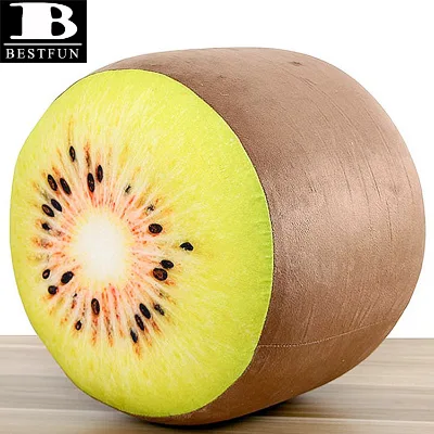 Heavy Duty Inflatable Stool with 3D Digital Print Fruit Design Durable Realistic Blow up Ottoman Folding Travel Foot Rest