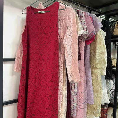 Lace Dresses Long Mesh Dress Elegant Used Clothes Bales for Ladies Dresses Formal Casual Clothes Bale Stock