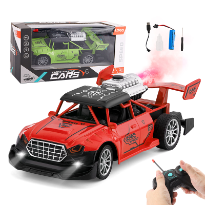 15KM/H Electric Simulation Toy Car All Around Driving Racing Vehicle Lighting Spray Remote Control Car