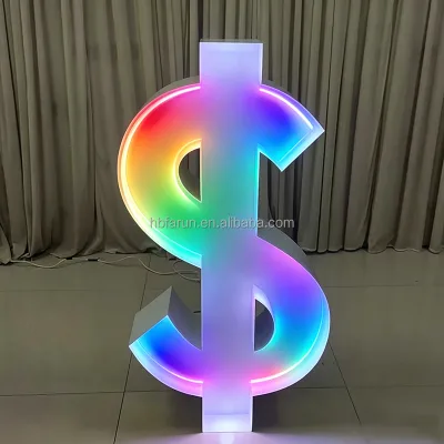Factory Newest Design RGB Lights Marquee Sign Light up American Football for Party Wedding Event Decoration