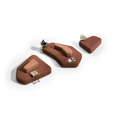 Modern Wooden Modular Leisure Sofa Bench with High-Density Sponge and Solid Wood Frame for Commercial Office Use
