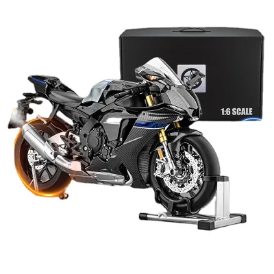 HUAXING 1:6 YZF- R1 Remote Control Spray Alloy Motorcycle Model Toy Restore the Starting Effect of the Real Car