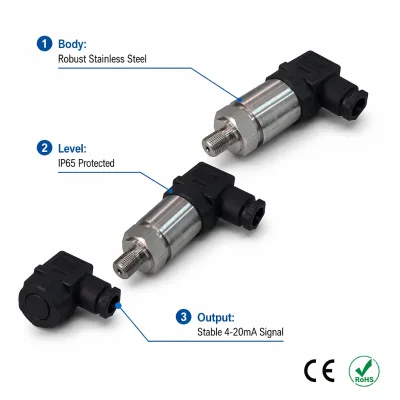 Stainless Steel IP65 Smart Pressure Transducer & Transmitter with Threaded Connection Compact Design Model BP