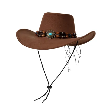 American Retro Western Rider Hat Men's Topper Sunshade Jazz Hat Women's British Summer Sunscreen Big Brim Denim Hat M