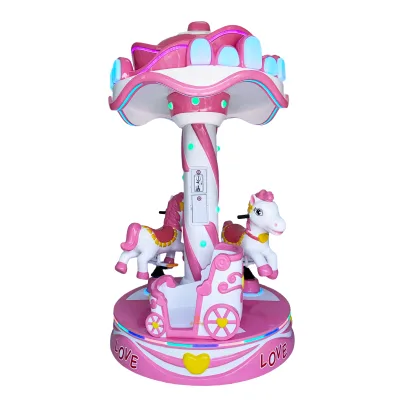 KAIMI Hot Sale 3-Seats Kids Fibergl Carousel for Kids Indoor Kiddy Carrousel Children's Carousel Ride for Indoor/Outdoor Use