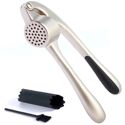 New Product Ideas 2024 Premium Garlic Press, Garlic Mincer Set of 3 With Silicone Roller Peeler & Cleaning Brush
