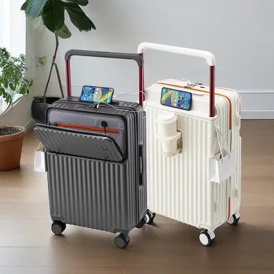SUNNY Luxury ABS Spinner Suitcase Cover Travel Luggage 3 Pieces Set with USB Interface Lock Wide Handle