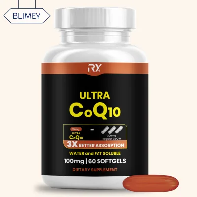 BLM Herbal Coenzyme Q10 Ubiquinol 400mg Vegan Antioxidant Softgel Capsules 60 Softgels Supports Heart Health Energy for Men