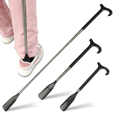 Factory-Produced Stretchable Metal Shoehorn with Long-Handle for Seniors