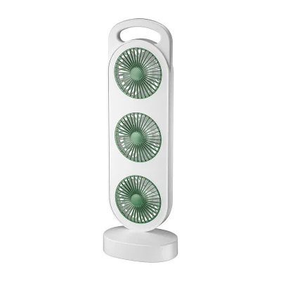 Portable Desktop Electric Fan USB Three Head Powerful Electric Fan Mini Rechargeable Fan for Mother and Baby