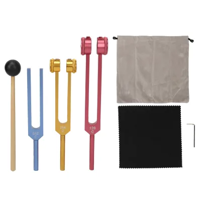 Tuning Forks Set for Healing with Mallet 3 Color Weighted Sound Therapy Medical Tuning Fork with Mallet