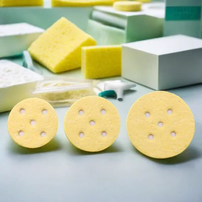 Biodegradable Compressed Facial Sponges Bulk Wood Pulp Cotton ISO9001 Certified Guoshun Brand Cleaning Tool for Effective Facial