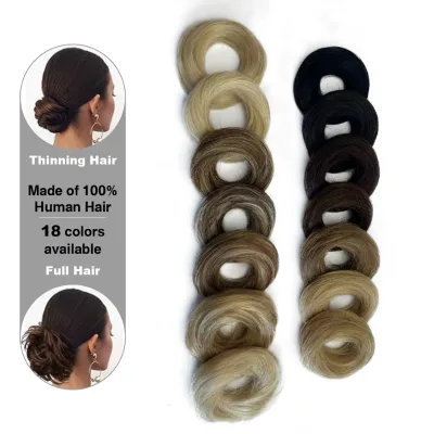Breathable Donut Bun 18 Colors Human Hair Buns for Daily Updo in Stock