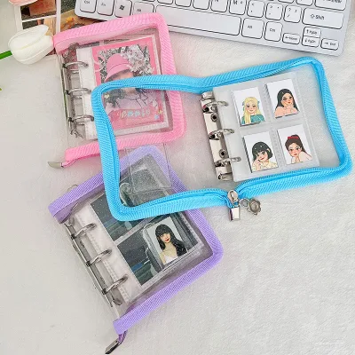 Wholesale Custom 80 Pockets 3 2 1 Inch Glitter Album Transparent Mini Pvc Photo Album Instant Picture case Storage Organizer