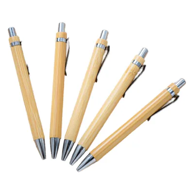 Creative Sports Bamboo Ballpoint Advertising Gift 1.0mm Wood Office Stationery UV Printing Logo Novelty Laser Engraving