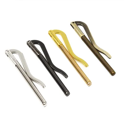 Hot Sale 4 Colors Slim Spring Loaded Bifold Money Clip Metal Money Clip Tie Bar Spring Money Clip for Wallets