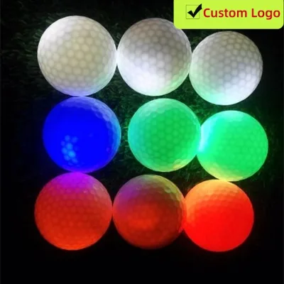 Brand New High Elasticity Custom logo LED Electronic Night Glowing Golf Ball Various Colors for Sale