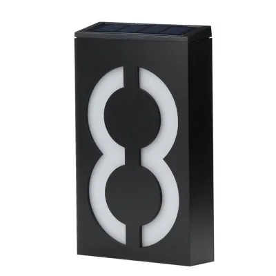 Hot Sale Modern Style LED Lighted up Outdoor Plaque Solar Powered Address Number Lights