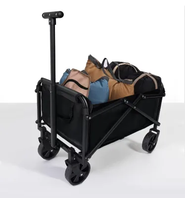 Foldable Mini Size Heavy Duty Trolley with Platform and Storage for Outdoor Camping & Beach Use