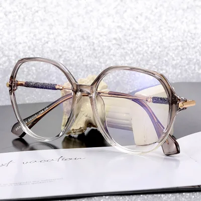 2022 New Arrivals Round Frame Computer Blocking Eyewear for Women High Quality Crystal Female Blue Light Blocking Glasses
