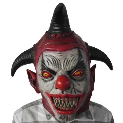 Halloween Scary Clown for Amscan Killer Jester Mask Evil Grin Latex Party Horror Mask for Masquerade and Terror Props