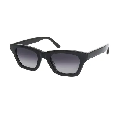 New Fashion Luxury Vintage Design Unisex Acetate Sunglasses Black Thick Rectangle Frame Classic Eye Glasses Manufacturer