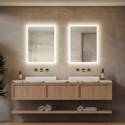 New Design Led Bathroom Mirror 24"x 32" with Front and Backlight Salon Mirror With Led Lights
