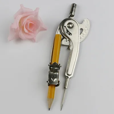 Factory-Supplied Simple Iron Compasses for Students Safety Electroplated High Quality Metal Drawing Compasses