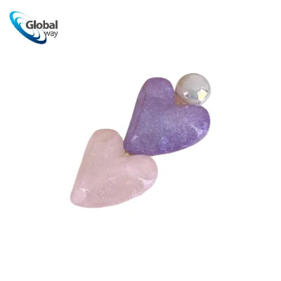 Glitter Heart Hair Clips - Cute Minimalist Colorful Ins Duckbill Clips