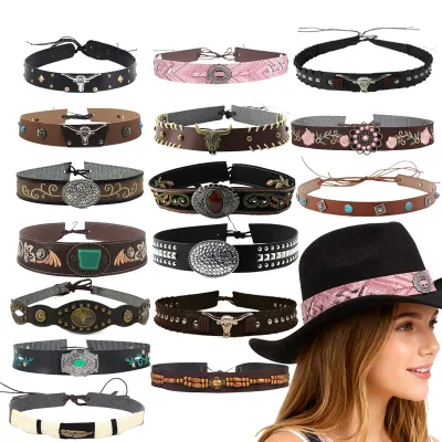 New Straw Hat Accessories Simple Classic Belt Accessories Used for Fedora Cowboy Hat Decorative Belt Buckle Fashion Match