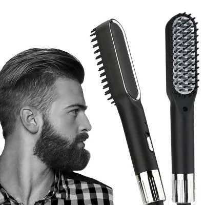 OEM/ODM Beard Straightener for Men Ionic Brush Straightening Comb Heated Hair Brush Dual Voltage