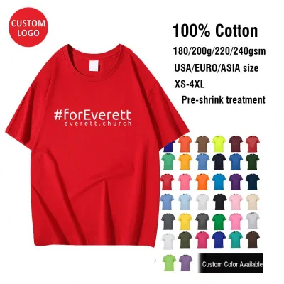 Unisex Blank 100% Cotton Your Own Brand Logo Oversized Plus-Size T-Shirts Breathable Loose Fit t Shirt for Men