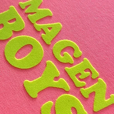 Custom Branded Flock Heat Transfer Vibrant Neon Color Flocking Labels for Hoodies Durable 3D Raised Flocked Logos for Apparel
