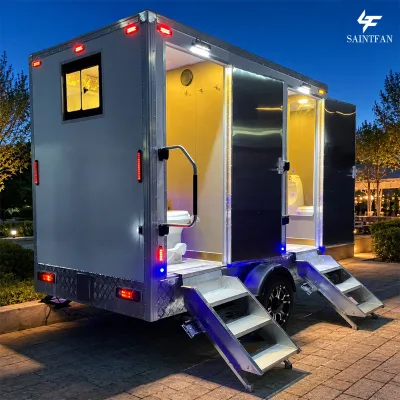 Luxury Outdoor Washroom Bathroom Trailer USA ACB ACB CS 2 Station AU Standard Portable Restroom Trailer Mobile Toilet Trailer