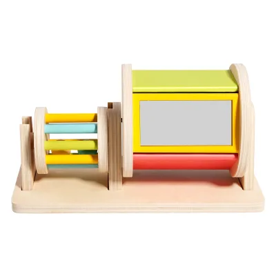 Wooden Textile Drum for Infants and Toddlers Color Recognition Sensory Concentration Toy Early Childhood Education Teaching Aids