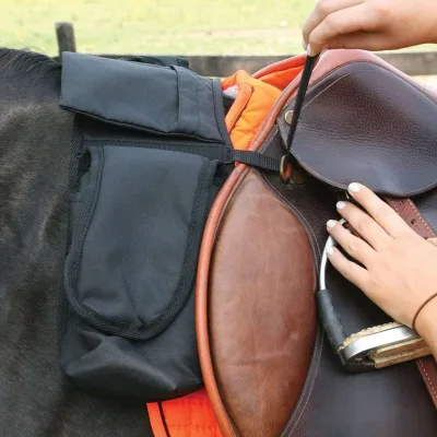 600D Polyester Fashion Tear-Resistant Saddle Bag with Zipper Closure Light Weight & Portable for Horse Trails