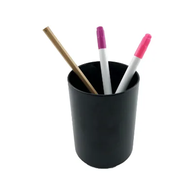 LOW MOQ Factory Custom logo Plastic Pen Holder Desk Children Desk Accessories Office Pen Organizer Black Pencil Holder