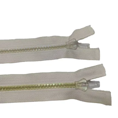 Glow-in-the-Dark Funky Open-End Zipper with Auto-Lock Feature for Shoes Garments Bags Home Textiles-Made of Resin