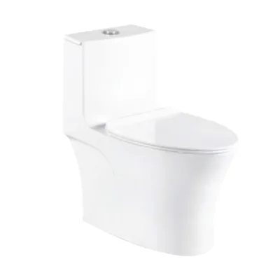 Manufacturer's Modern Ceramic One-Piece Toilet Super Swirl Bathroom Toilet Seat Hot Selling South America for Hotels S-trap