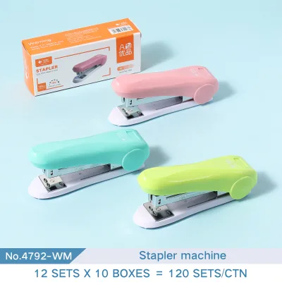 Macaron Color Desktop Stapler Machine 20 Sheets Manual Paper Stapler Office School Paper Binding Stationery Stapler Tool