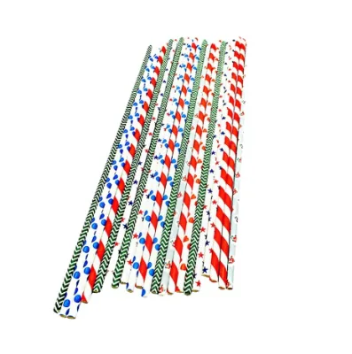Colorful Eco Friendly Biodegradable Disposable Rainbow Decorative Drinking Paper Straw With Logo