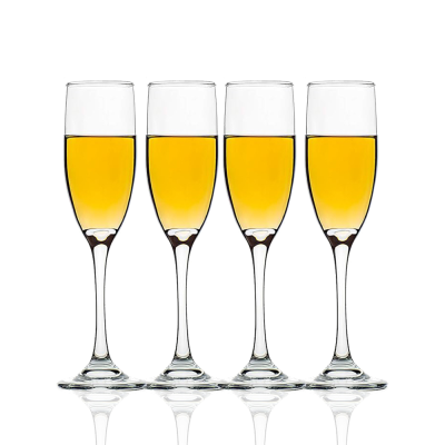 Custom Logo Champagne Coupes, 6oz Clear Stemmed Flutes for Weddings & Parties