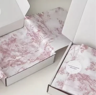 Custom Brand Satin Tissue Writing Paper Single Side Recycled Mix Pulp Socks Resin-Coated Fashion Wrapping for Shoes Clothing