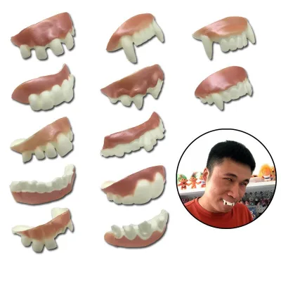 2025 Hot Selling Party Cosplay Decorations Mock Prank Toy Vampire Teeth Halloween Dentures False Teeth