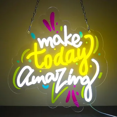 Make Today Amazing Neon Signs Inspirational Letter Neon Lights Wall Decor for Classrooms Offices Bedroom Gift Art for Boys Girls