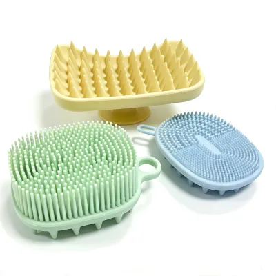 CHINFAI New Design Customized Logo Shampoo Brush Scrubber Silicone Massager Brush