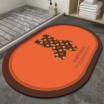 Non slip Waterproof Comfy Shower Mats Diatomite Hotel Bath Mat Super Absorbent Bathroom Mat